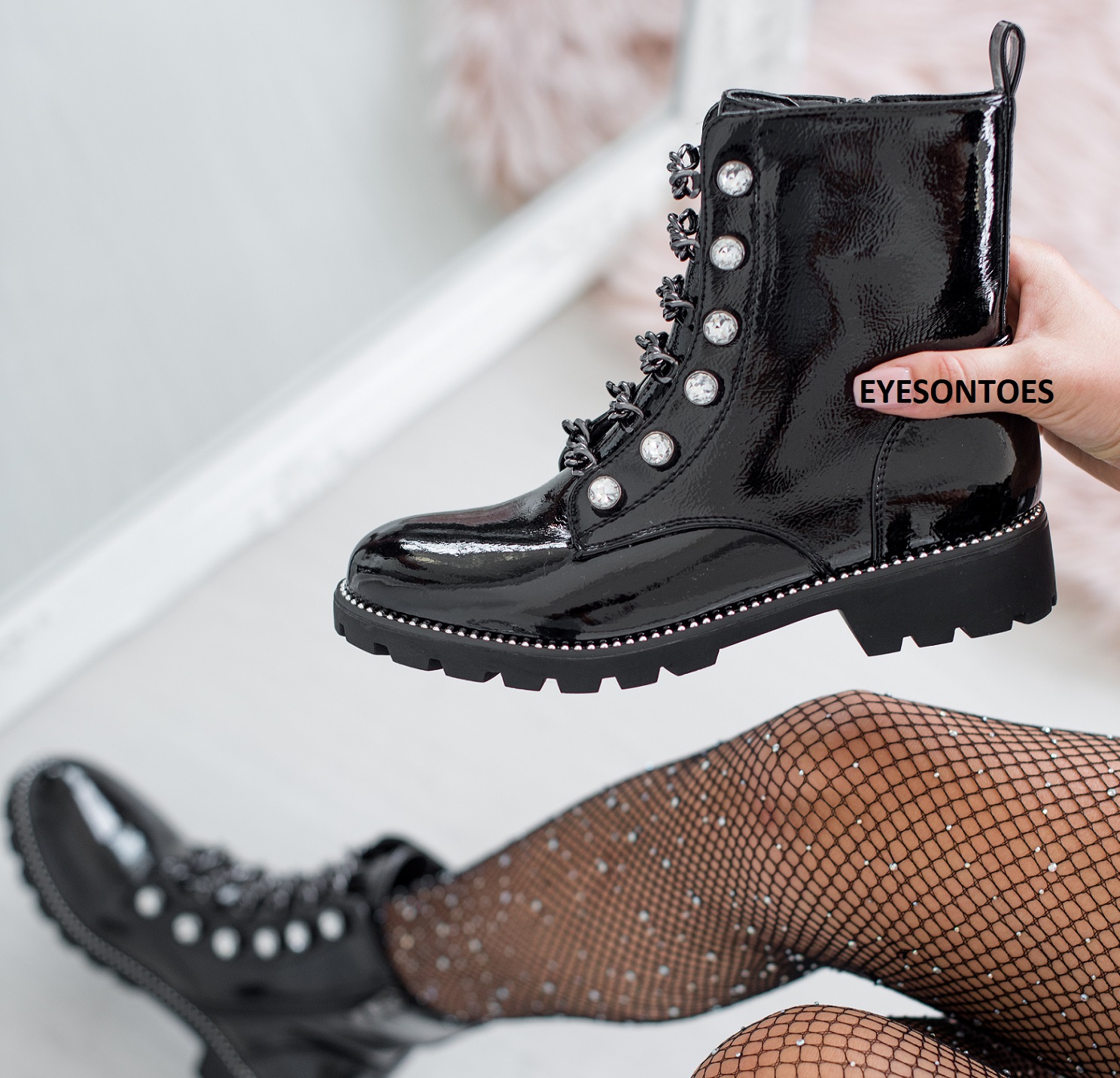 chelsea boots with diamante